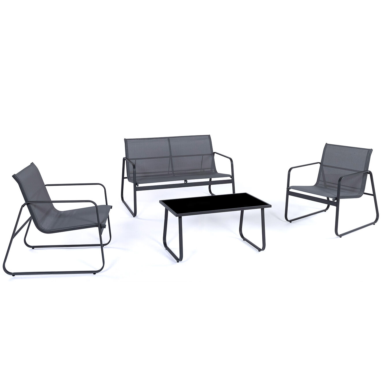 Pratik Garden Salon de jardin 4 places gris