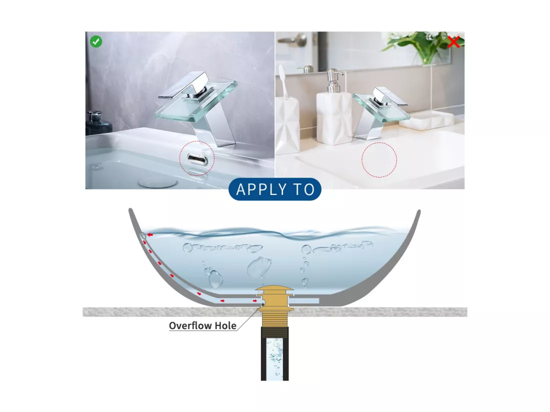 AuraLum Max Bonde de Lavabo avec Trop Plein, Bonde de Vidange Lavabo, Bonde de Lavabo Pop Up, Bonde de Lavabo Universelle, Chromé,EU Modèle