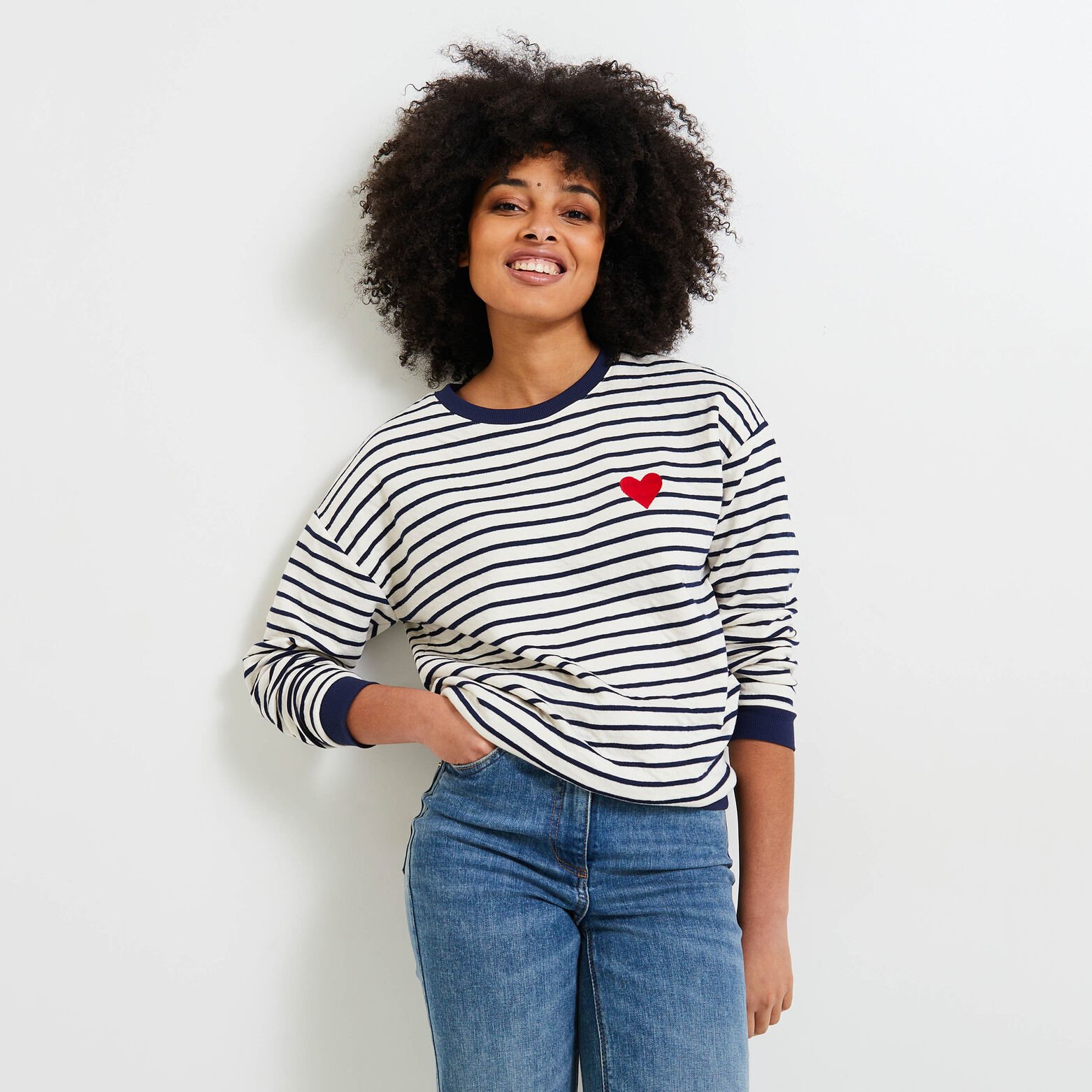Sweat rayé femme