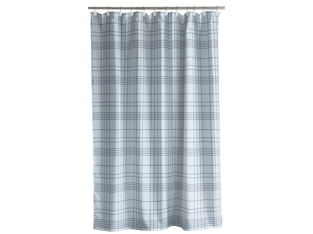 Södahl  Tartan badeforhæng, Linen blue - 180 x 200 cm.