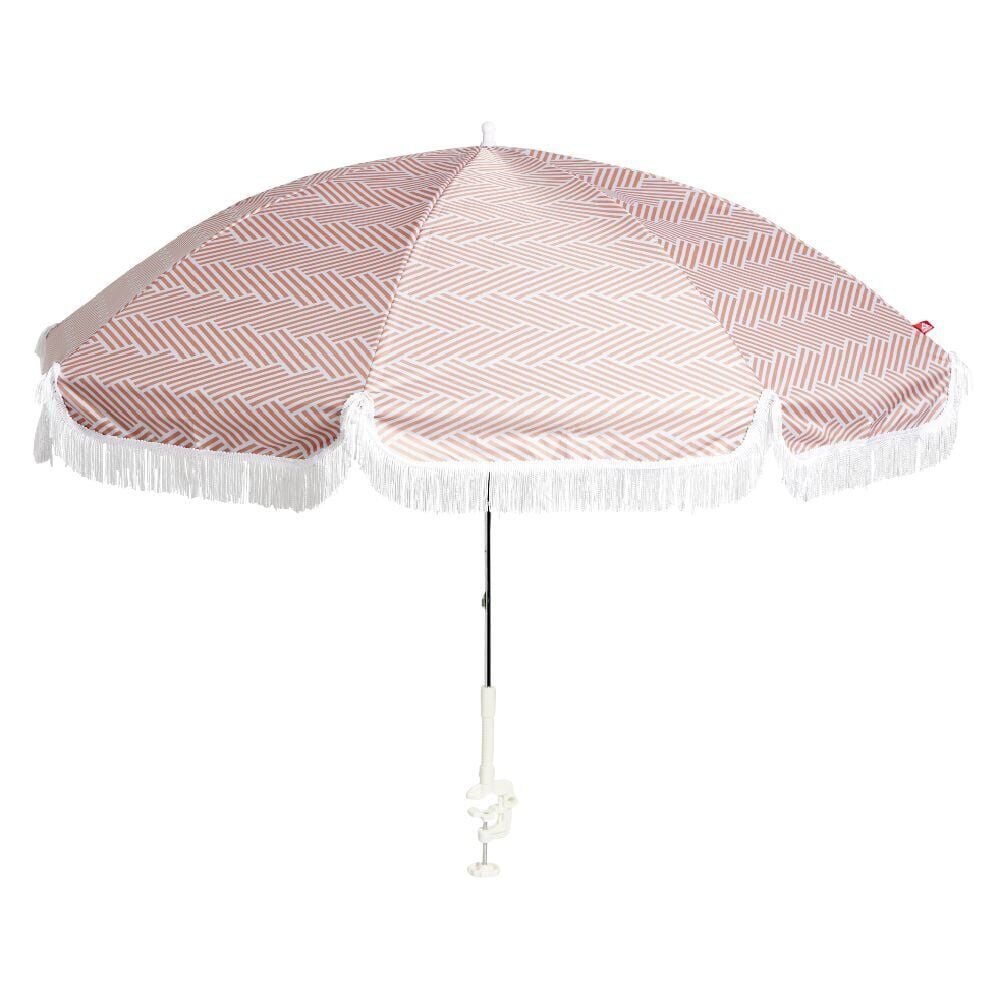 Parasol de plage blanc et rose Ø106xH80cm