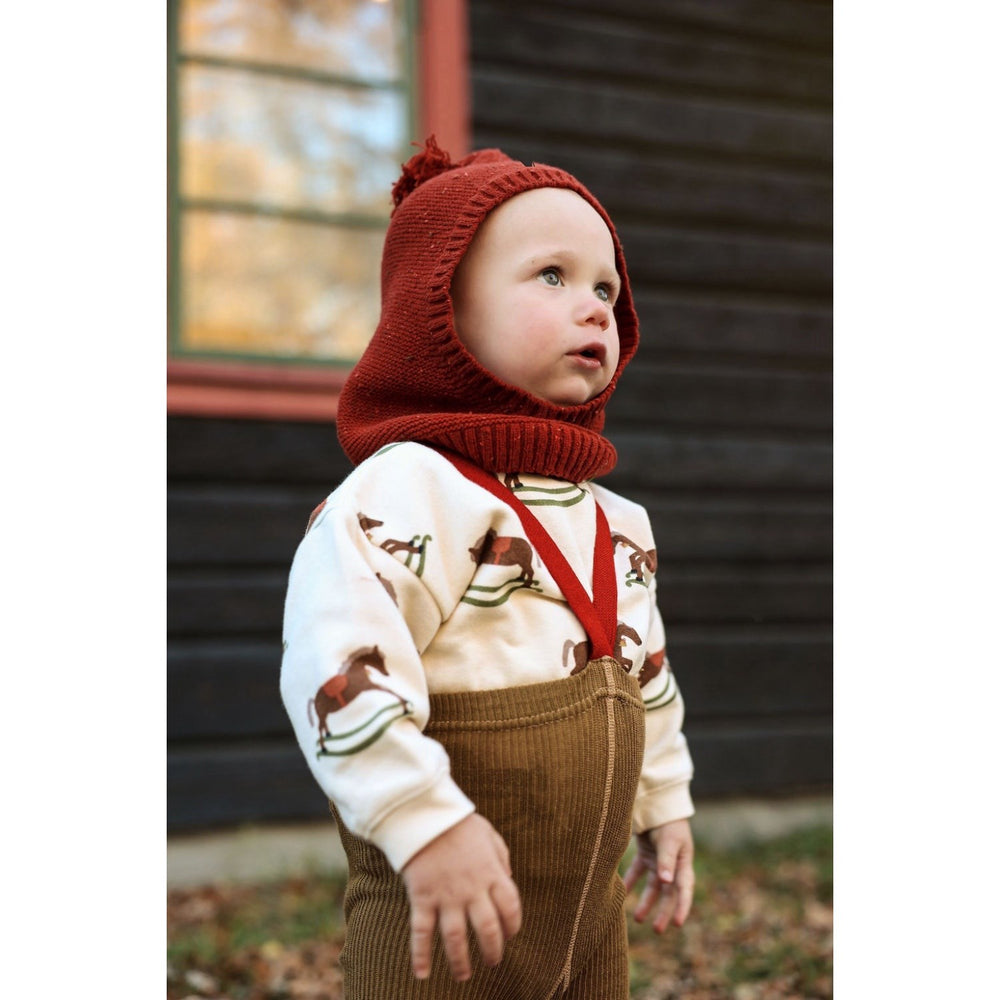 Køb Silly Silas Acorn Brown With Maple Leaf Footless Strømpebukser Christmas Edition