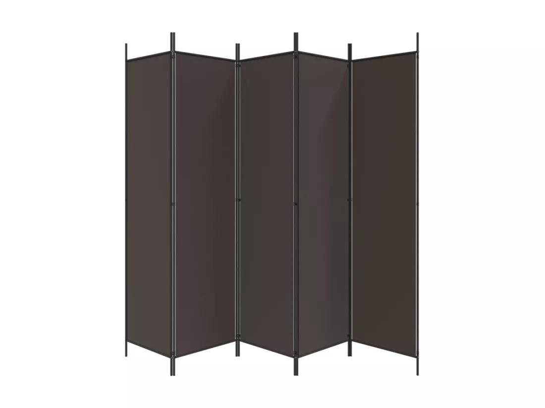 Cloison de séparation 6 panneaux Marron 300x200 cm Tissu