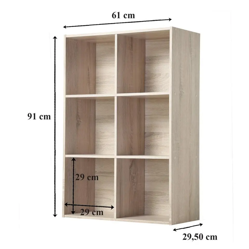CALICOSY - Opbergplank - Licht hout - 91.5x61.5x29.5 cm