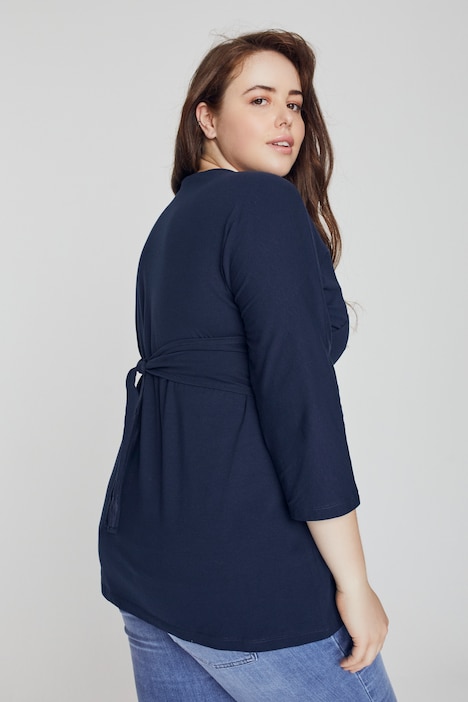 Bellieva-Wickelshirt, V-Ausschnitt, Stilleinsatz, Biobaumwolle, GOTS