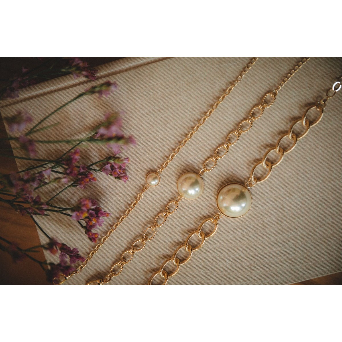 mini bracelet perle doré à l'or fin - NÉLYA