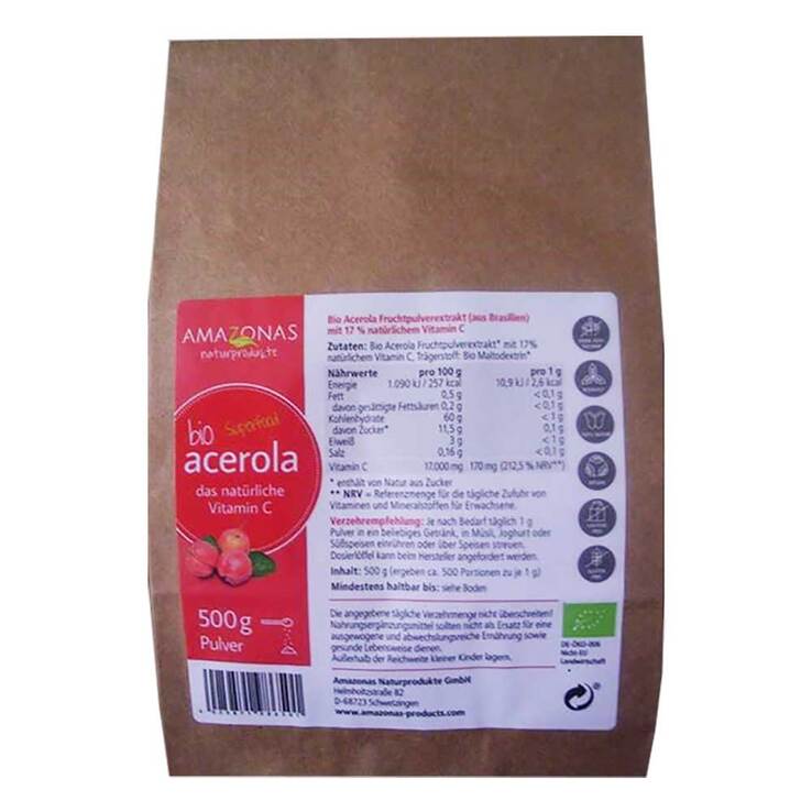 Acerola 100% Bio Pur nat.Vit, 500 g