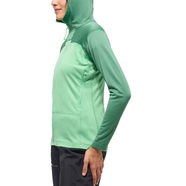 Veste polaire HAGLÖFS ROC FLASH MID HOOD W DK JELLY GREEN/MINT