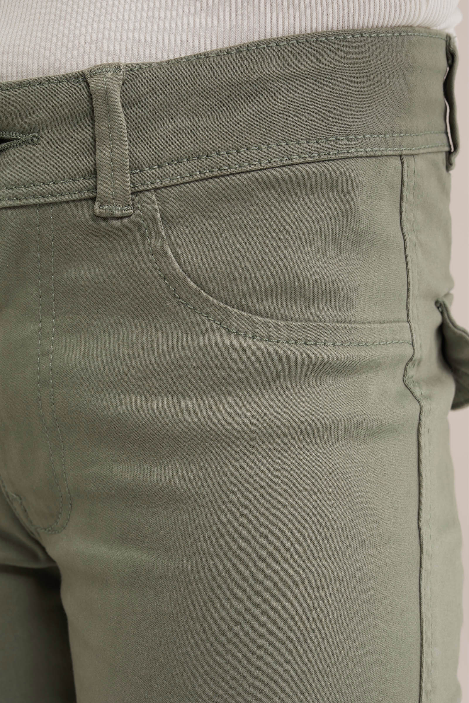 Meisjes superskinny cargobroek Blue Ridge Legergroen