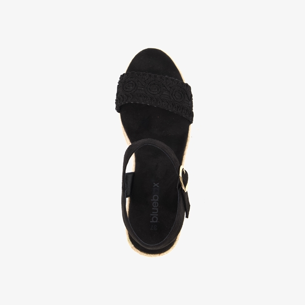 Blue Box dames espadrlles met sleehak zwart