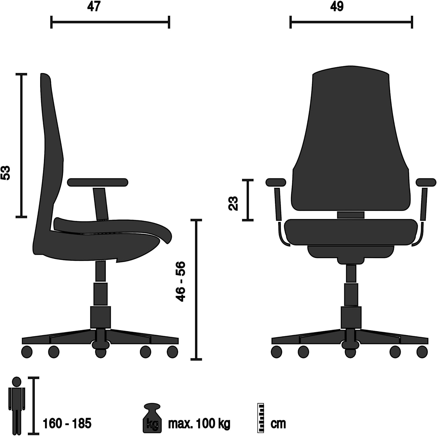 hjh OFFICE Homeoffice Stuhl gepolstert mit Cord-Optik SOLAO Cord Schreibtischstuhl Drehstuhl mit Rollen höhenverstellbar, Grau