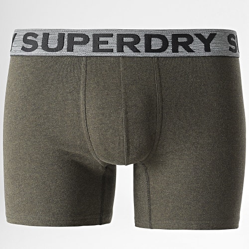 Lot De 3 Boxers Classic Noir Vert Kaki Gris Chiné
