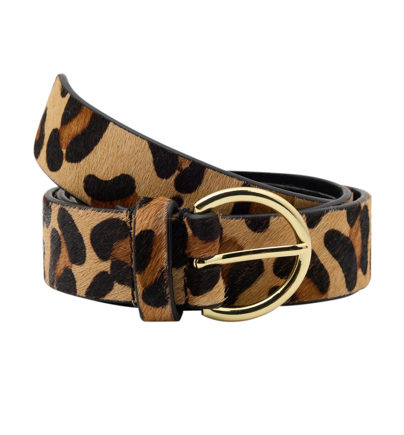Ceinture en cuir motif léopard - Imprimé multicolore