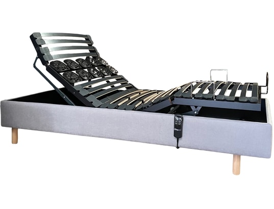 CONCEPT1 - Ensemble Matelas Sommier 80 x 200 Pack Lola 0820 TPR Bronx Light Grey + Matelas