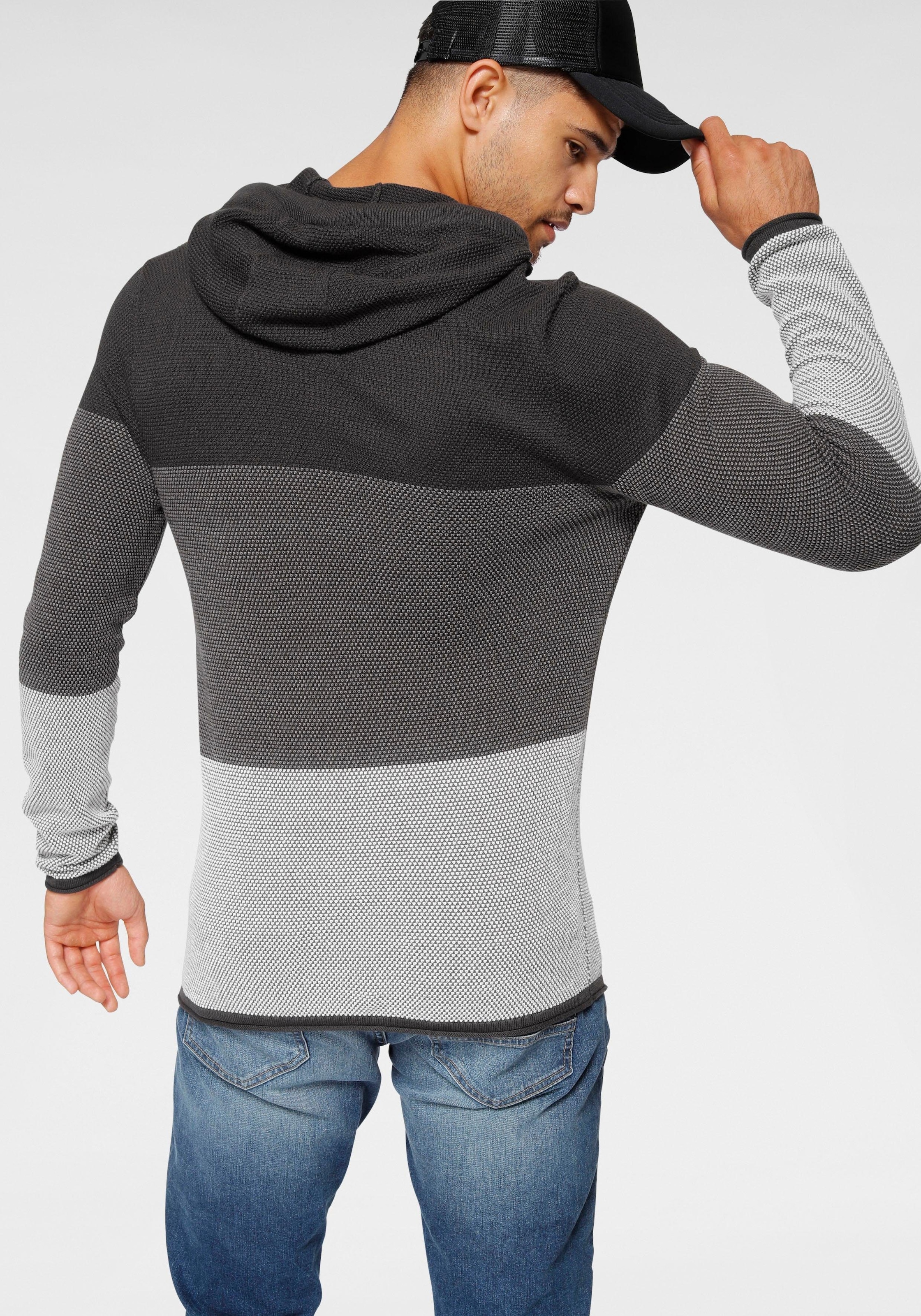 Bruno Banani Kapuzenpullover , im trendigen Waffel-Look