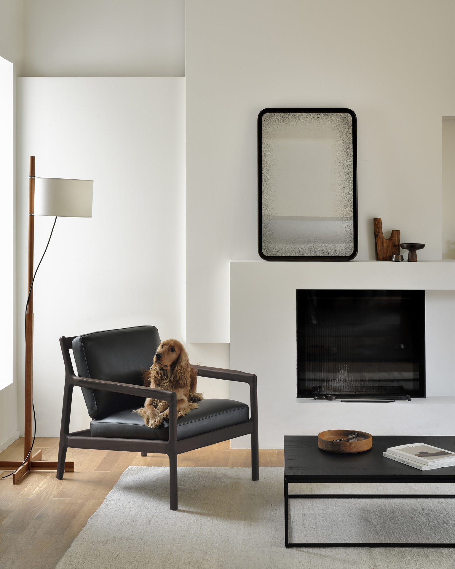 Jack loungestoel - zwart leer