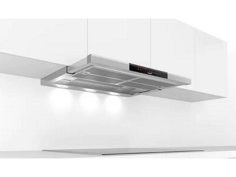 Bosch Flachschirmhaube DFS097K51 5 Stufen Teleskop-Dunstabzugshaube für den Einbau in einen 60 cm breiten Oberschrank