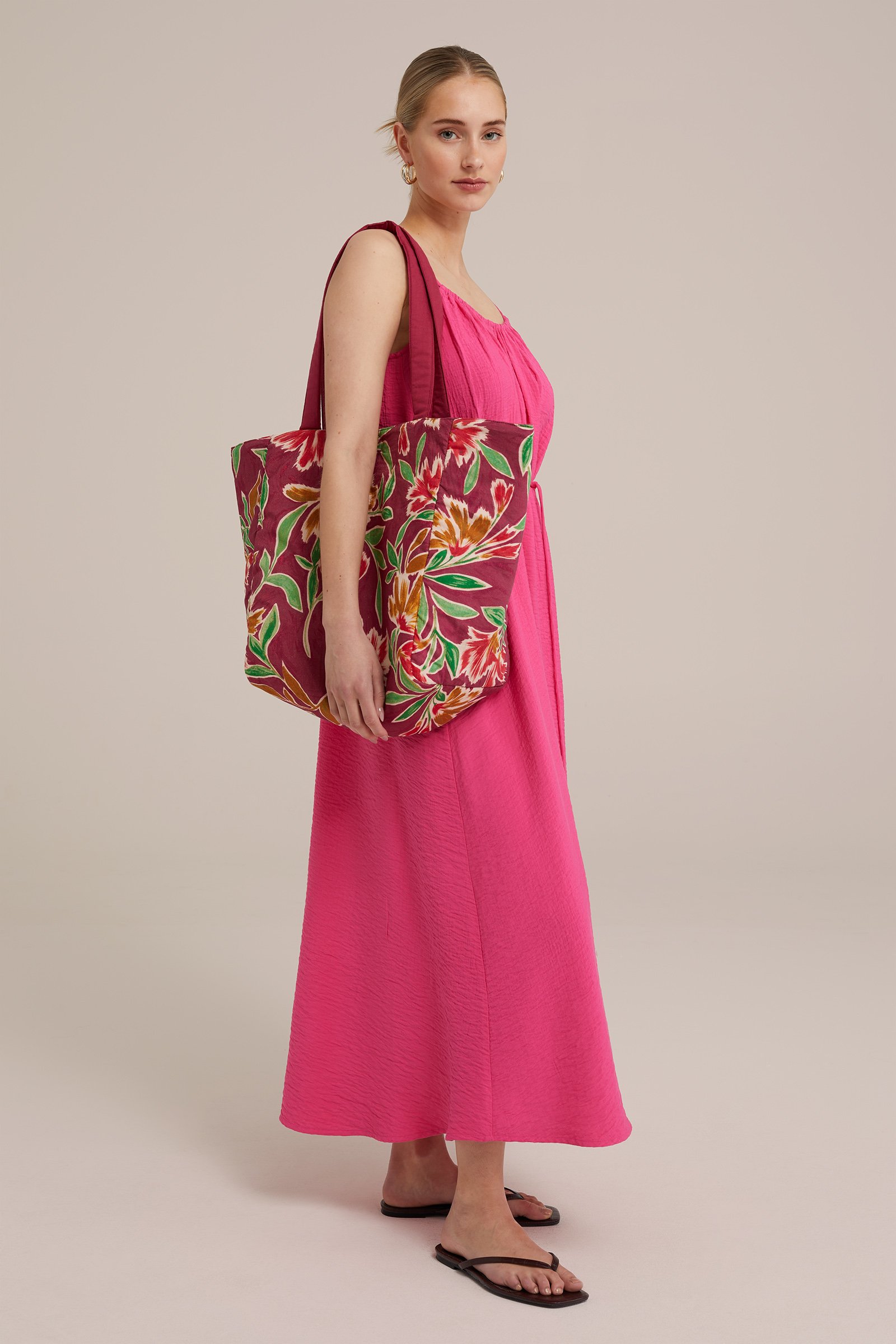 reversible tas met dessin WE Fashion Paars