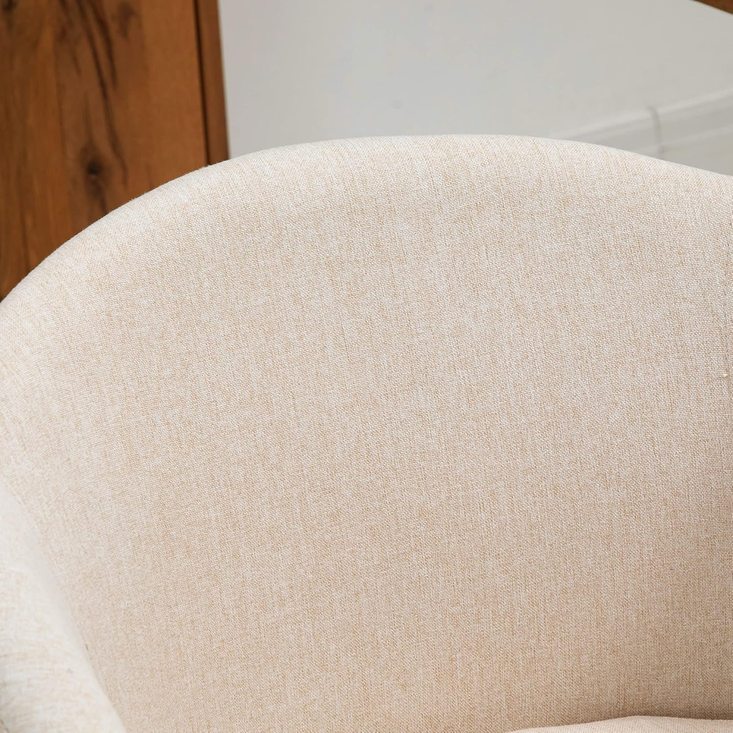 HOMCOM Esszimmerstühle 2er Set Küchenstuhl mit Rückenlehne, Leinen-Optik, modern Polsterstuhl mit Armlehne, Holzbeine, Sessel für Esstisch, Essstuhl für Lounge Wohnzimmer Esszimmer, Beige