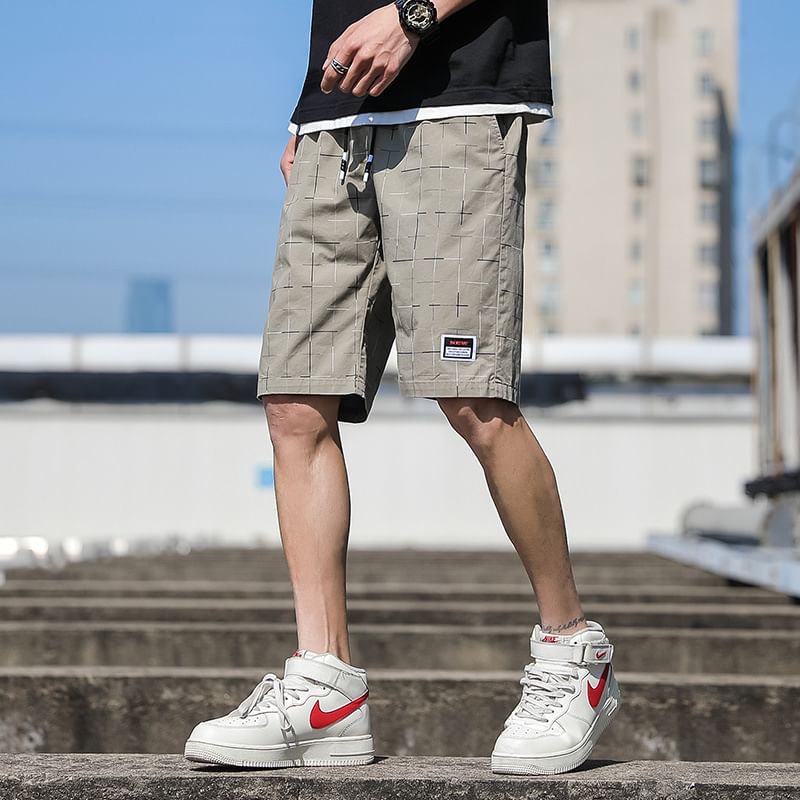 Lefitt - Geruite shorts met trekkoordtaille