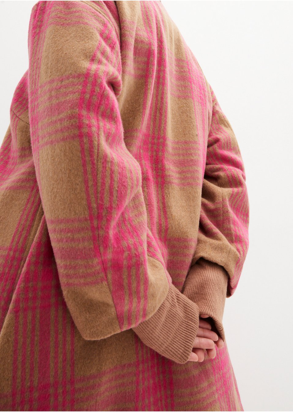 Veste longue à carreaux