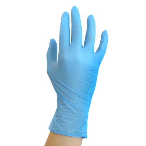 Gant à usage unique nitrile PROP Optifeeds bleu non poudré CAT III