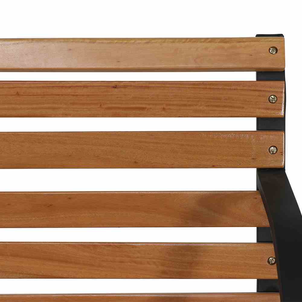 2-Sitzer Bank MENORCA - schwarz - Hartholz - Stahl - 122 cm