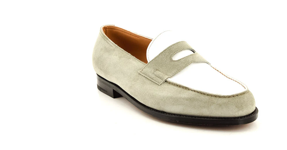 JOHN LOBB - LOPEZ SUEDE DUNE SILVER/BIANCO
