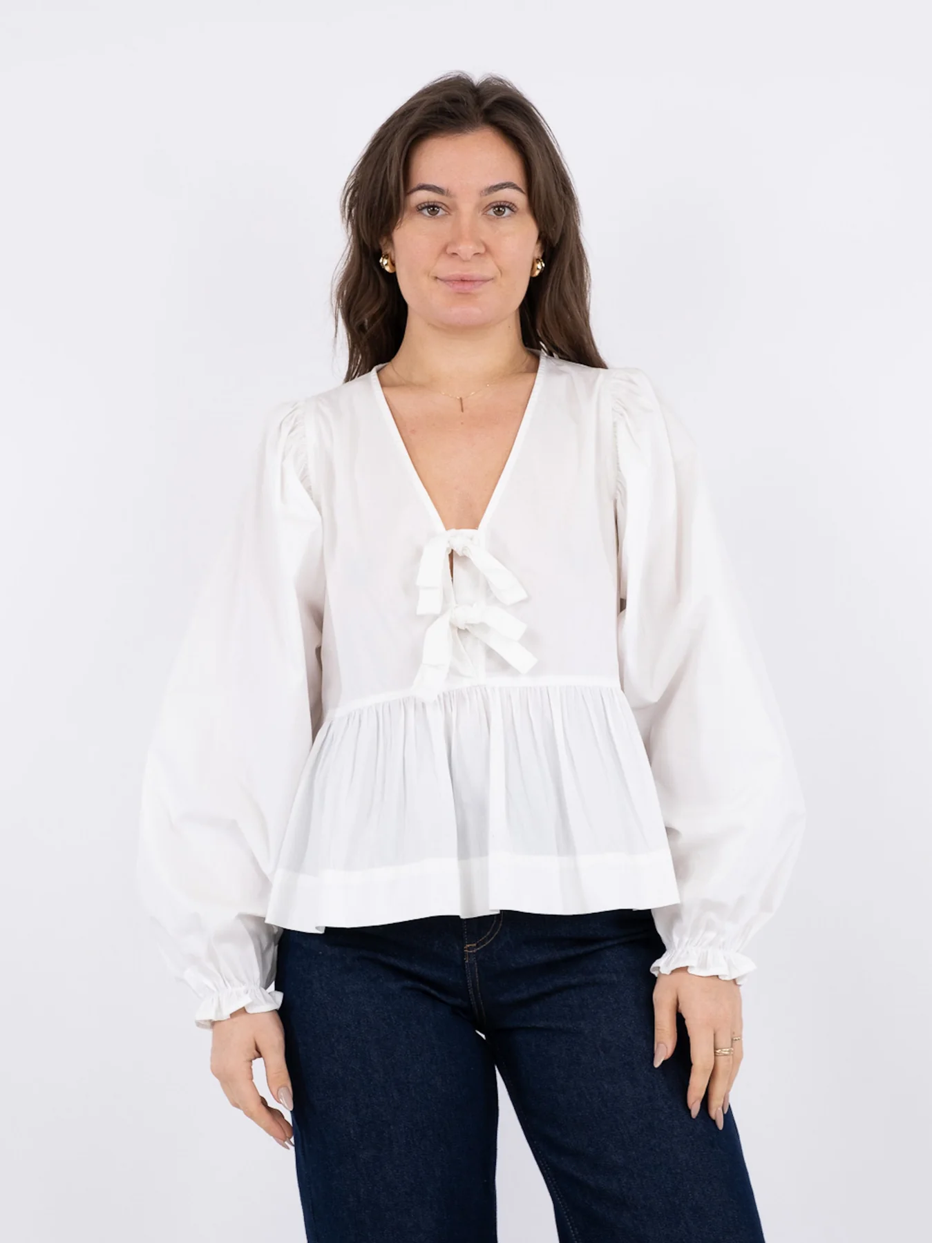 Neo Noir Bessie C Poplin Blouse white