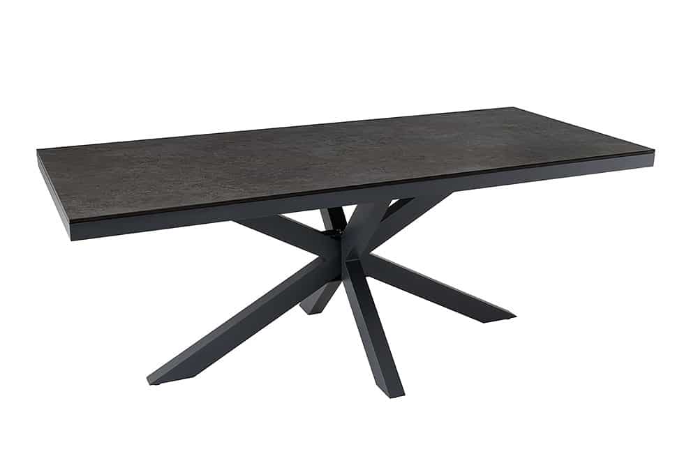 In- und Outdoor Esstisch GALAXIE 200cm anthrazit Keramik Aluminium wetterfest