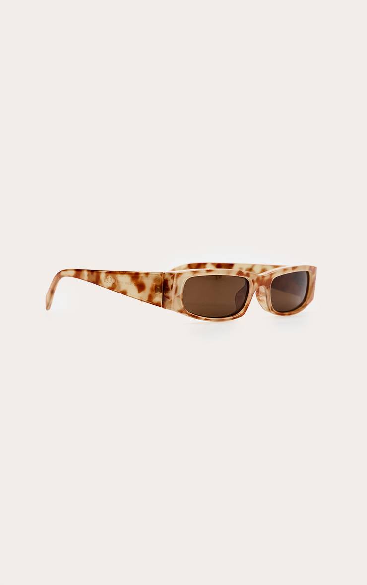Tortoiseshell Lunettes De Soleil Rectangulaires À Verres Dégradés Miel