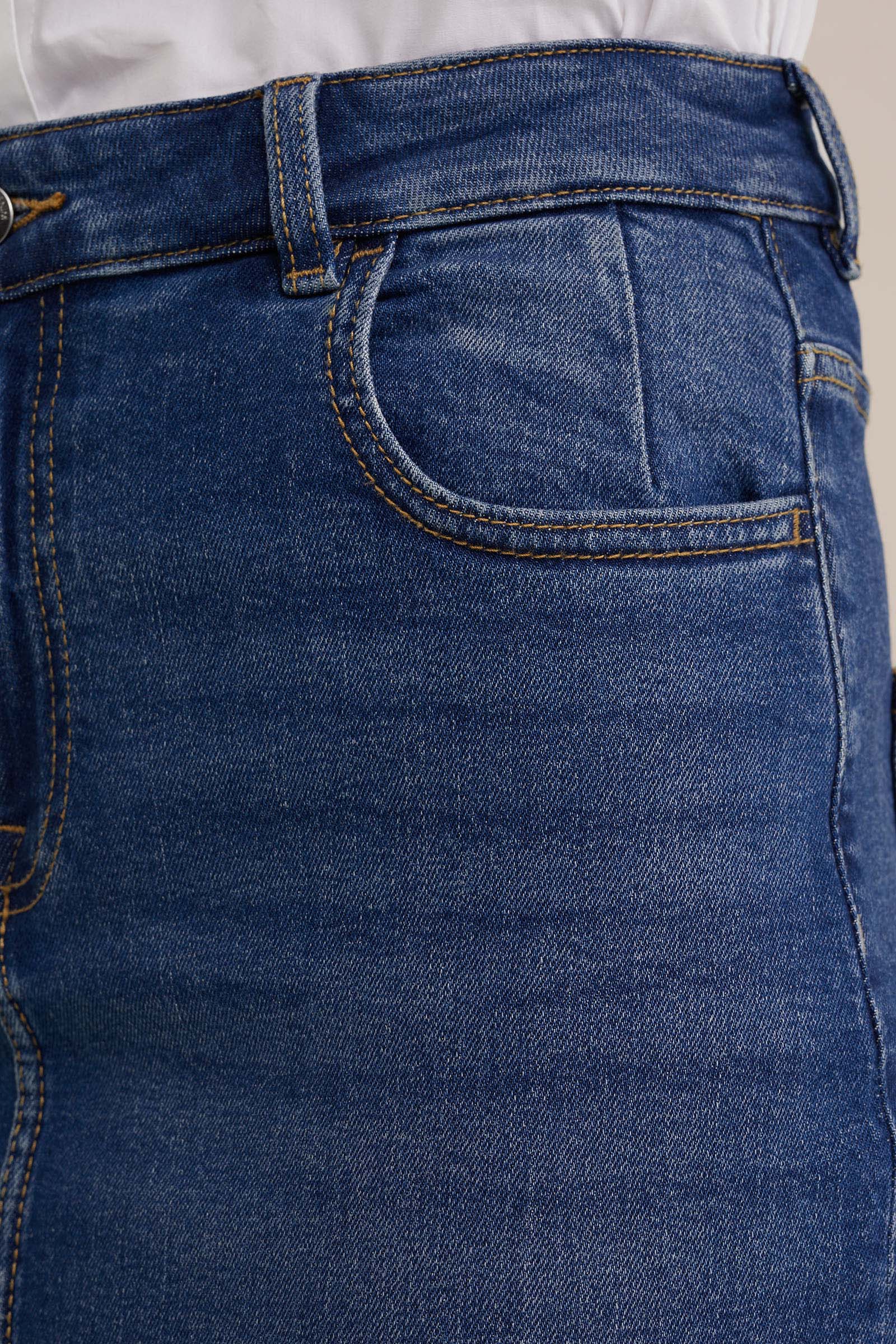 high rise denim rok Blue Ridge Donkerblauw