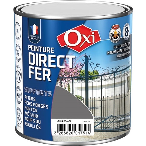 Peinture 0,5 L Brillante Direct Fer - Gris Foncé RAL 7000