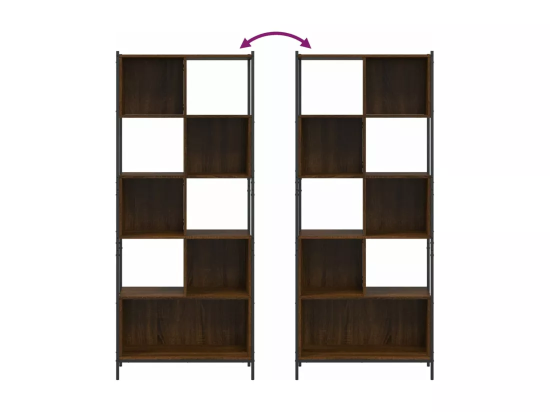 Bibliothèque chêne marron 72x28x172 cm bois d'ingénierie