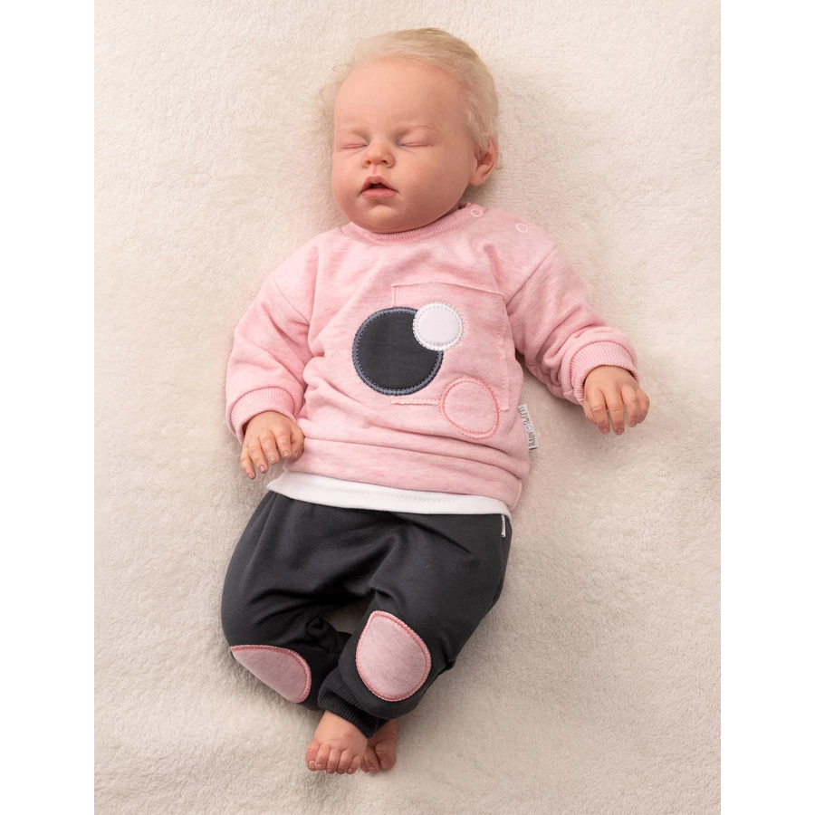 Baby Sweets 2tlg Set Shirt + Hose Lieblingsstücke dunkelgrau rosa