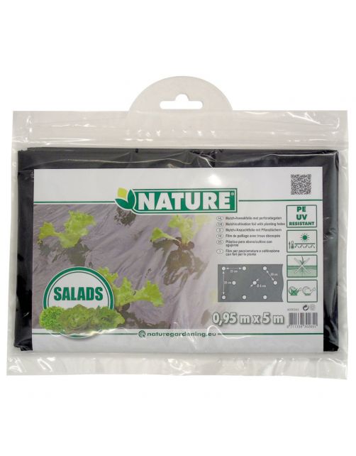 Nature Kweekfolie Sla - Groeifolie Gronddoek - 0.95x5 m Zwart Anti-Uv