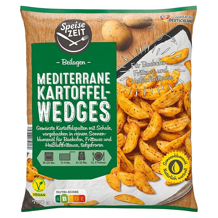 SPEISEZEIT Kartoffelwedges 750 g, Mediterran