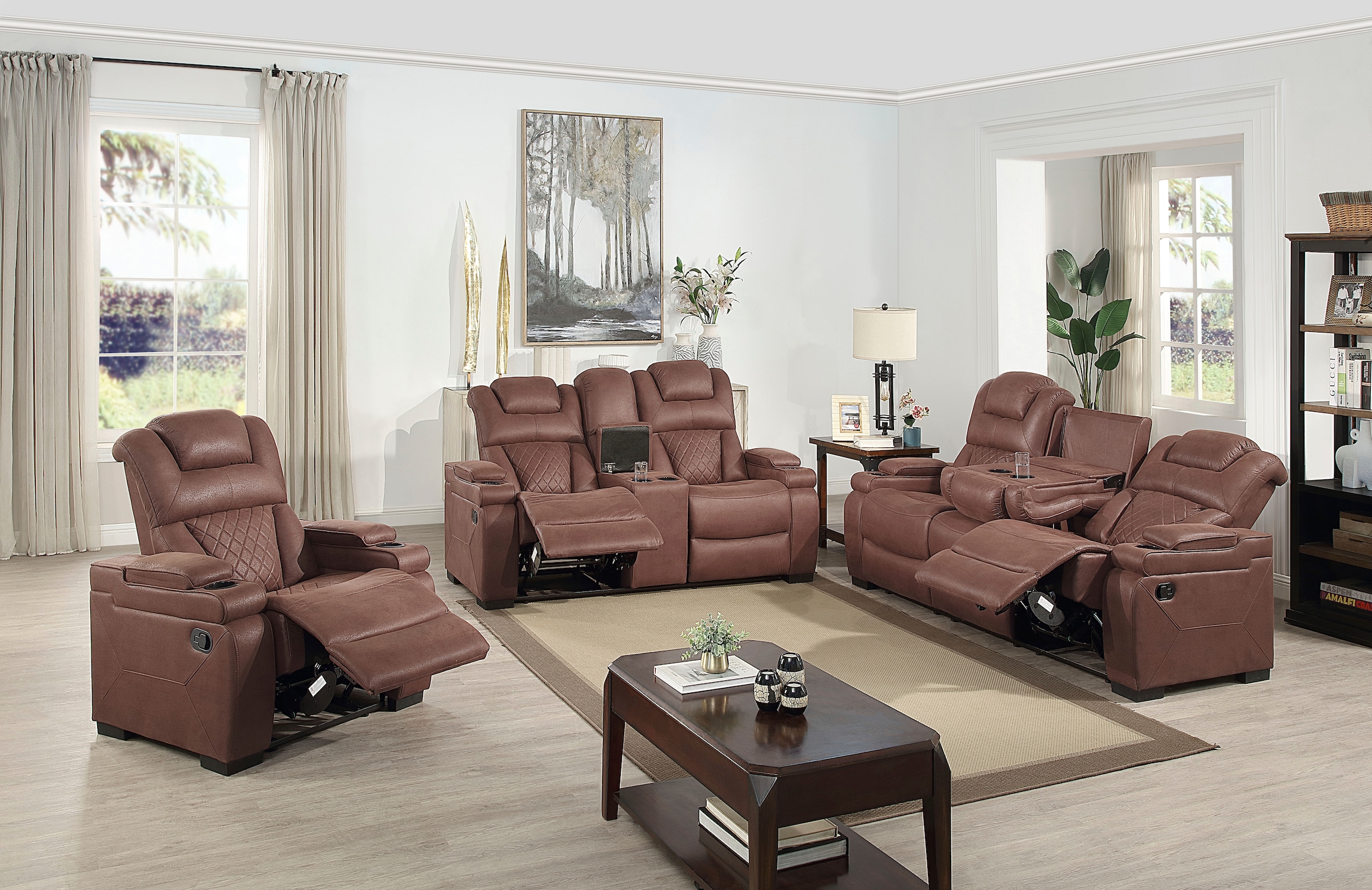 ATLANTIC home collection 2-Sitzer »Faris« Zwei Relaxfunktionen, Mittelkosole mit Stauraum und Getränkehalter