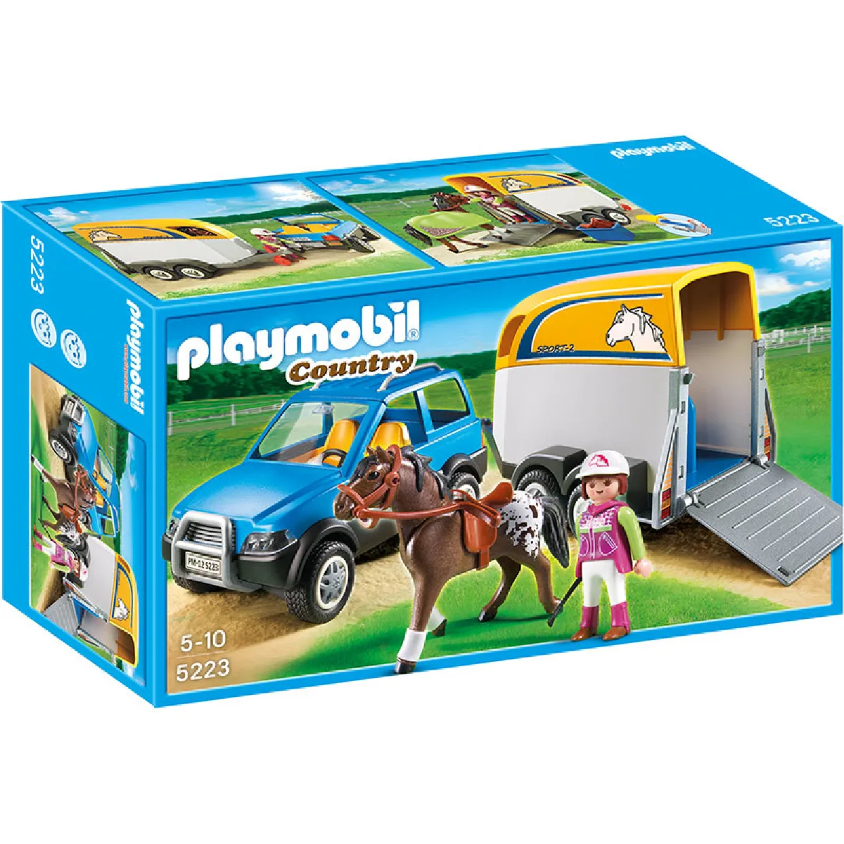 Playmobil® PLAYMOBIL 5223 Voiture avec remorque et cheval