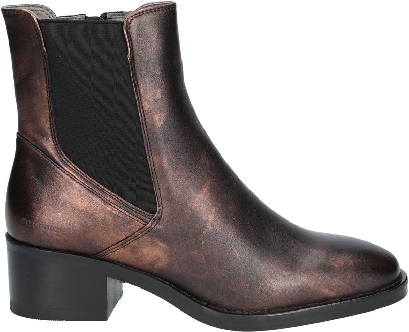 PiediNudi - Cleo - Bikerboot - Zwart - Nappa Leer met Leopard Bies