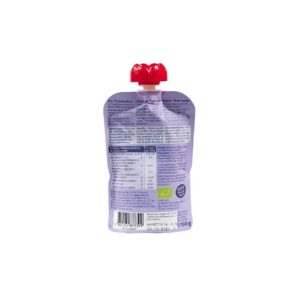 Garrafa de água orgânica Holle Pouchy sabor maçã, manga e maracujá +8m 100g