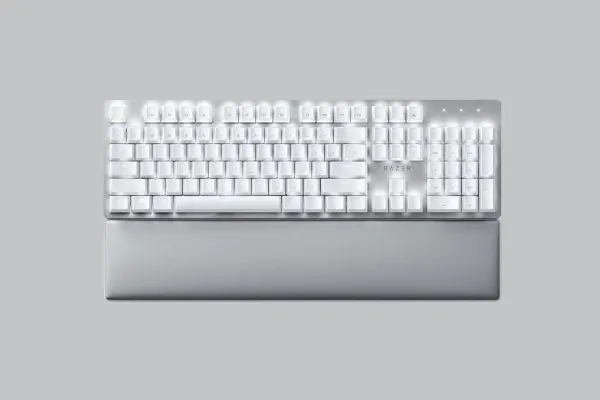 Razer Pro Type Ultra - Tastatur - bagbelyst - trådløs - USB-C, Bluetooth, 2.4 GHz - QWERTY - USA - tastkontakt: Razer Yellow