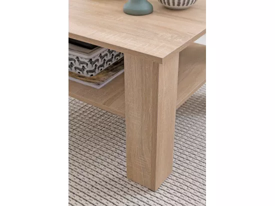 Table basse de WL5.833 Chêne Sonoma 60x42x60 cm Table en bois design avec étagère | Table Basse Table Basse | Table basse table de salon | Table basse avec espace de rangement