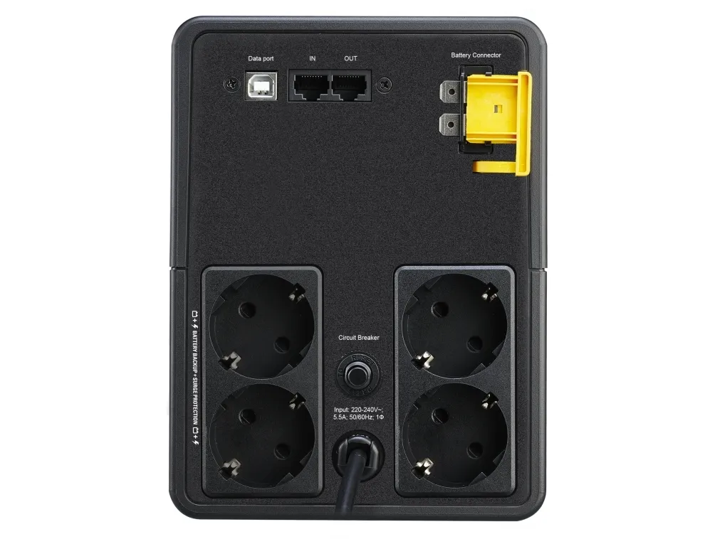 APC Back-UPS BX Series BX1200MI-GR - UPS - AC 230 V - 650 Watt - 1200 VA - 9 At - output-stikforbindelser: 4