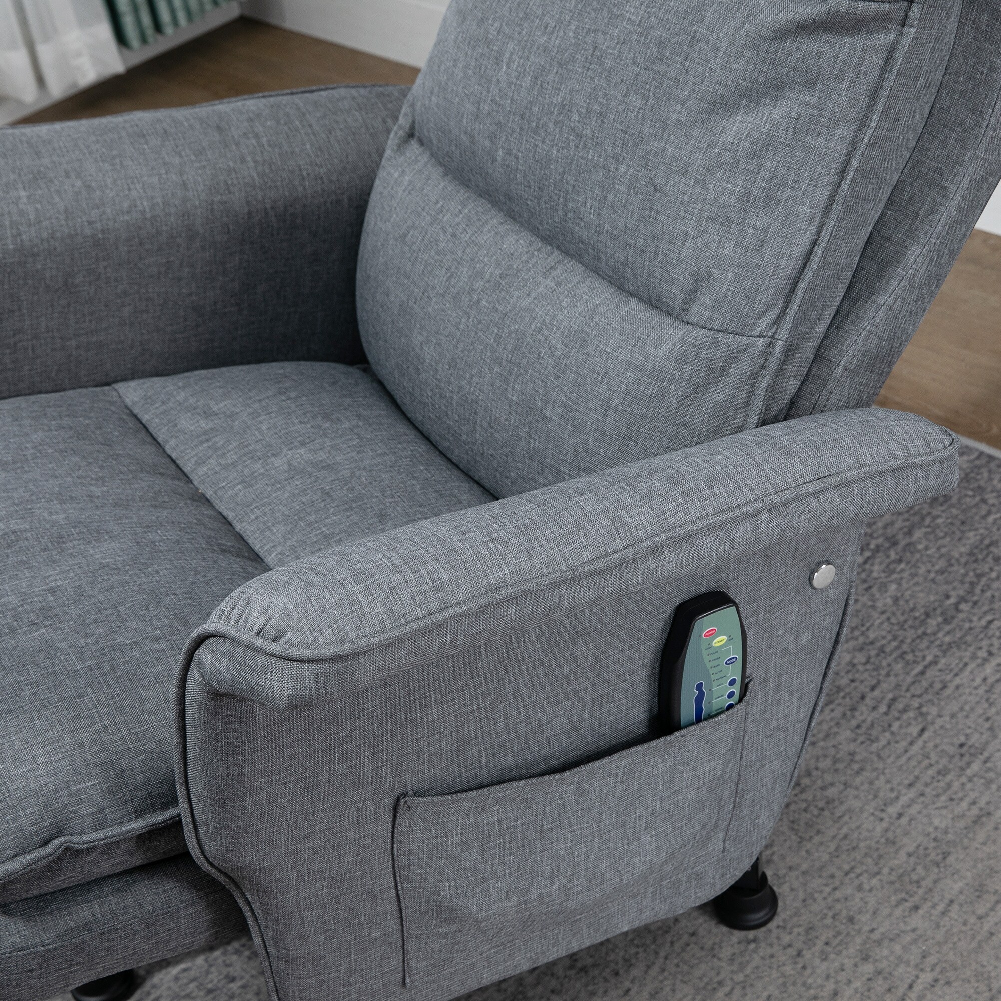 HOMCOM Massagestuhl mit Fußhocker grau 78L x 81B x 99H cm