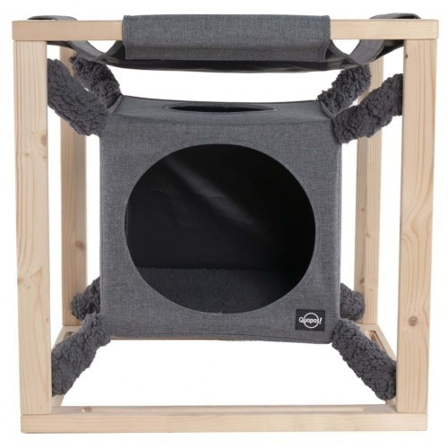 Cama tipo rede Catcube para gatos, cinza