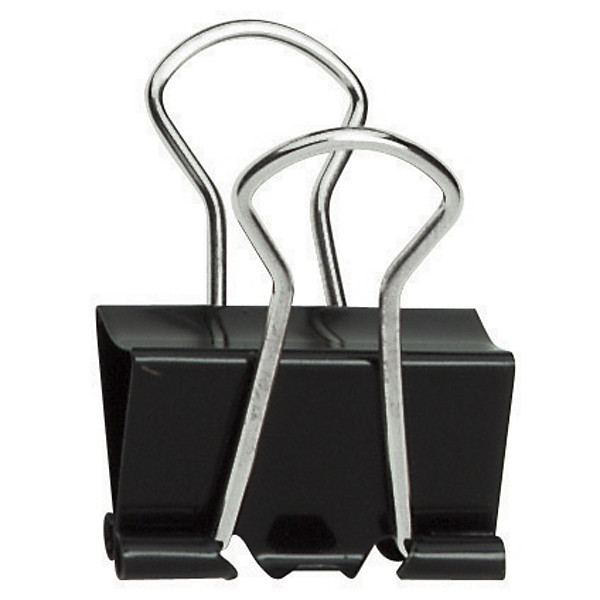 12 pinces clips 32 mm coloris noir, le lot