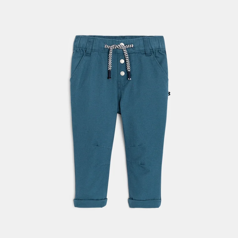 Pantalon regular coton fantaisie bleu bébé garçon Bleu