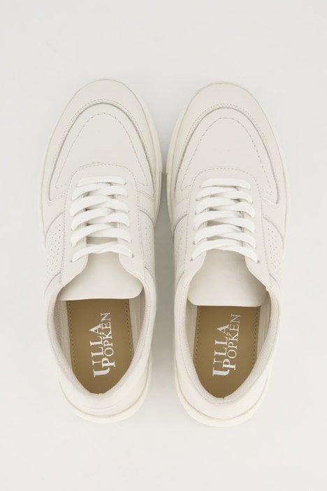 Leder-Sneaker, perforiert, Textilfutter, Weite H