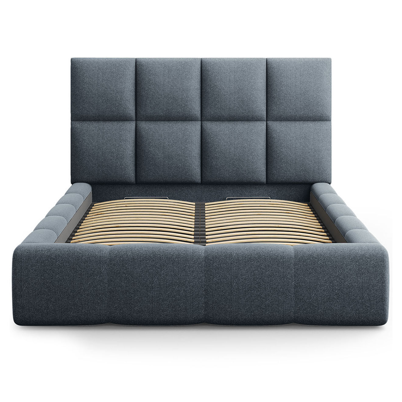 Maison Héritage Lit avec coffre de rangement Isa bleu foncé - 230x205x125 cm